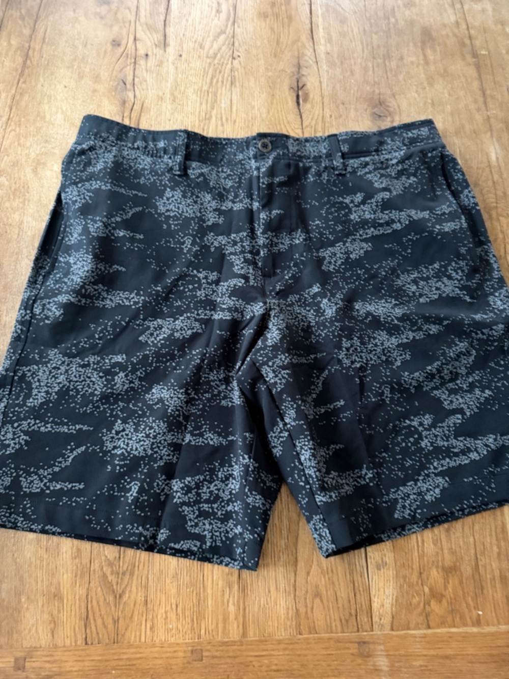 Under Armour Black with Gray Speckle Athletic Shorts